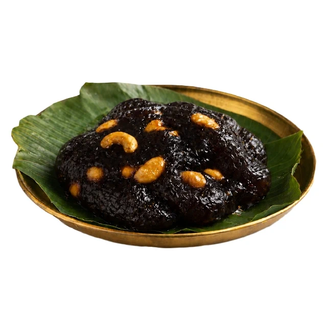 Karupatti wheat halwa cooked with palm jaggery, cardamom, and dry ginger