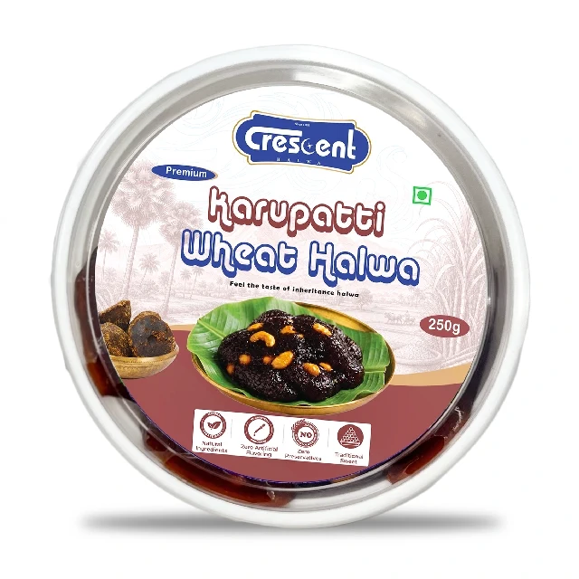 Crescent Tirunelveli, Karupatti, and Moscoth wheat halwa among types of Indian halwa